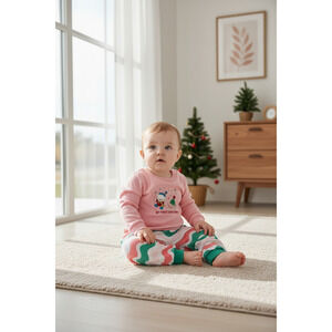 Carter’s Baby Girl Christmas Set – Cute Snowman Top Pants – Size 9 Months